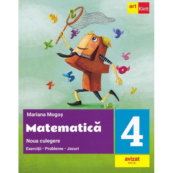 Matematica - Clasa a IV-a - Noua culegere Exercitii Probleme JocuriCulegerea cuprinde o mare varietate de exercitii probleme si jocuri ceea ce o recomanda drept un excelent instrument de lucru pentru aprofundarea continuturilor din manualul scolar folosit la clasa Poate fi utilizata atat in cadrul orelor de curs in care este necesara suplimentarea aplicatiilor cat si acasa pentru consolidarea celor invatate De asemenea culegerea ofera un amplu material de 