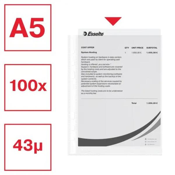 Folie din polipropilen&259; tip coaj&259; de portocal&259; 005 mm grosime  40 microniDeschidere superioar&259; ce permite accesul la documente f&259;r&259; a scoate folia din biblioraftcaiet mecanic6 perfora&539;ii pentru arhivare &icirc;n biblioraft &537;i caiet mecanicPentru format A5