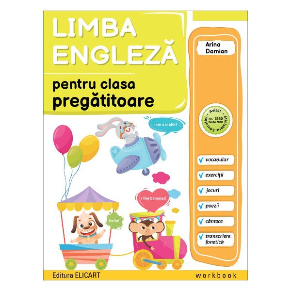 Avizat MEN prin Ordinul nr 3530 din 04042018Auxiliarul conceput pentru clasa preg&259;titoare îmbin&259; în mod fericit cuno&351;tin&355;e de limba englez&259; cu jocuri &351;i alte activit&259;&355;i pe placul copiilor desenat colorat etcActivit&259;&355;ile variate propuse se adreseaz&259; &351;i cuno&351;tin&355;elor din alte domenii matematic&259; cunoa&351;terea mediului educa&355;ie plastic&259; 