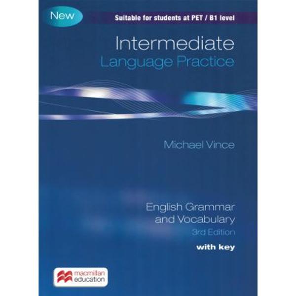 The new edition of Intermediate Language Practice with Key and with a CD-ROM includes PET exam-style exercisesVocabulary skills including dictionary work developed and practisedNew editions now come with CD-ROM for added computer-based practice - ideal for self studySpecial attention to word-building and collocationConsolidation and extension of grammar and vocabulary in common topic areas including Travel and holidays Work and study skills 