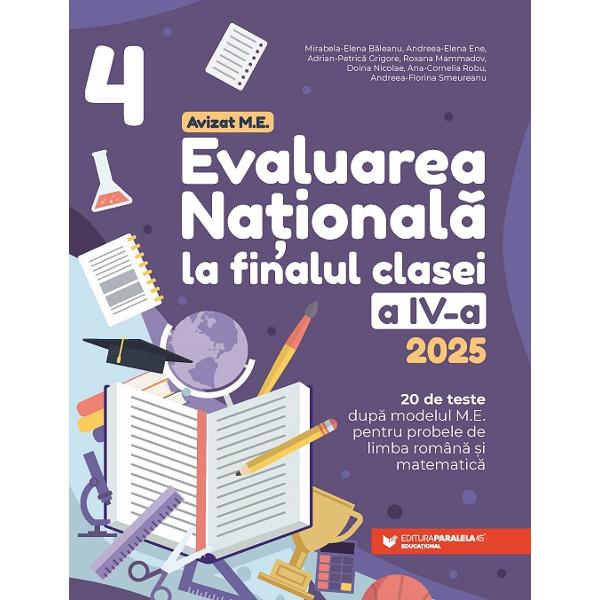 Avizat MELucrarea de fa&539;&259; se adreseaz&259; elevilor de clasa a 4-a în vederea sus&539;inerii cu succes a probei de evaluare a competen&539;elor generale &351;i specifice la finalul anului &351;colar Proba const&259; în administrarea a dou&259; teste vizând evaluarea competen&539;elor de în&539;elegere a textului scris în limba român&259; &351;i evaluarea competen&539;elor de matematic&259; Testele propuse 