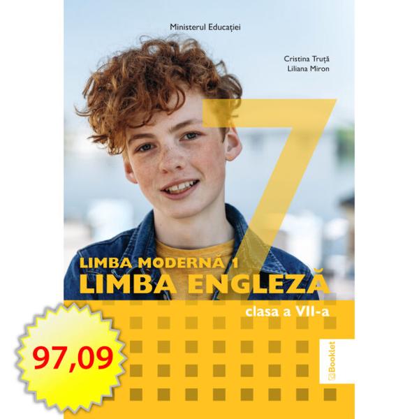 Manualul de Limba modern&259; 1 englez&259; clasa a VII-a este câ&537;tig&259;tor al licita&539;iei organizate de Ministerul Educa&539;iei în 2024Conceptul de predare progresiv interactiv &537;i atractiv grafic al manualului Booklet fac din acesta instrumentul ideal de lucru în clas&259; &537;i acas&259; Manualul urm&259;re&537;te dezvoltarea competen&539;elor generale &537;i specifice ale programei – receptarea de mesaje 