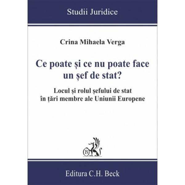 Un merit incontestabil al întregii lucr&259;ri – veritabil aspect de originalitate – îl constituie cercetarea fiec&259;rui element ce caracterizeaz&259; institu&539;ia &537;efului de stat a regimului juridic aplicabil acestuia prin folosirea în permanen&539;&259; a unor informa&539;ii din doctrina legisla&539;ia &537;i jurispruden&539;a constitu&539;ional&259; apar&539;inând altor state membre ale Uniunii Europene Este vorba 