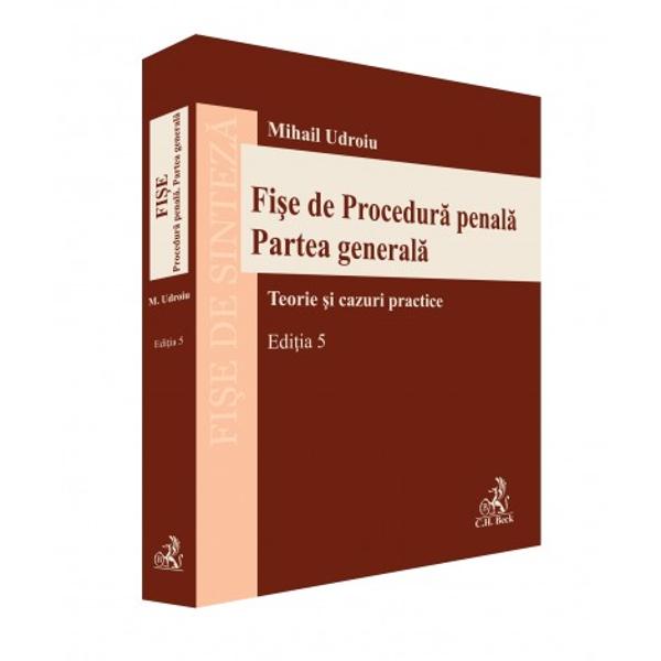 Cu o structur&259; elaborat&259; schematic&259; &537;i cursiv&259; Fi&537;ele de Procedur&259; penal&259; Partea general&259; con&539;in comentarii u&537;or de asimilat ale institu&539;iilor de Procedur&259; penal&259; Partea general&259; construite într-o manier&259; logic&259; organizat&259; &537;i totodat&259; aplicativ&259; Fiecare institu&539;ie prezentat&259; este tratat&259; dintr-o dubl&259; 