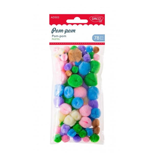 Accesoriile craft AD503 Pom-pom pastel DACO sunt un set minunat &537;i versatil ideal pentru a ad&259;uga un strop de culoare &537;i textur&259; proiectelor tale creative Acest set con&539;ine 78 de pom-pom-uri în culori pastelate realizate din material textil &537;i având diametre variate oferindu-&539;i o gam&259; larg&259; de posibilit&259;&539;i pentru diverse activit&259;&539;i de craftCaracteristici 