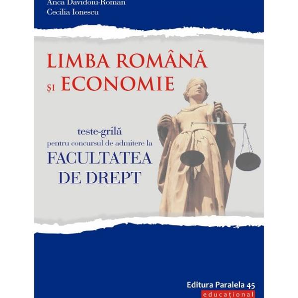 Lucrarea de fa&355;&259; se adreseaz&259; &238;n primul r&226;nd candida&355;ilor la Facultatea de Drept a Universit&259;&355;ii din Bucure&351;ti fiind un instru&173;ment deosebit de util &238;n vederea preg&259;tirii concursului de admitere Se remarc&259; prin volumul generos al itemilor de evaluare 2175 care acoper&259; integral programa &351;colar&259; at&226;t la limba rom&226;n&259; c&226;t &351;i la economie dar &351;i prin oferirea posibilit&259;&355;ii 