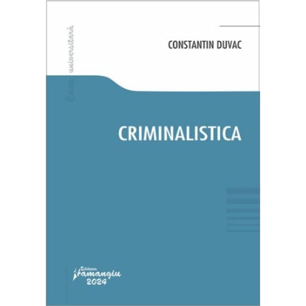 Criminalistica ofera tuturor celor implicati in lupta contra infractionalitatii pe langa cunostintele pluridisciplinare necesare indrumari de ordin practic generalizate de experienta pozitiva a organelor de urmarire pe­nala si nu in ultimul rand de cea a autorului acesteiaConceputa sub forma unui curs universitar aceasta lucrare este structurata in patru partiO parte introductiva necesar a fi 