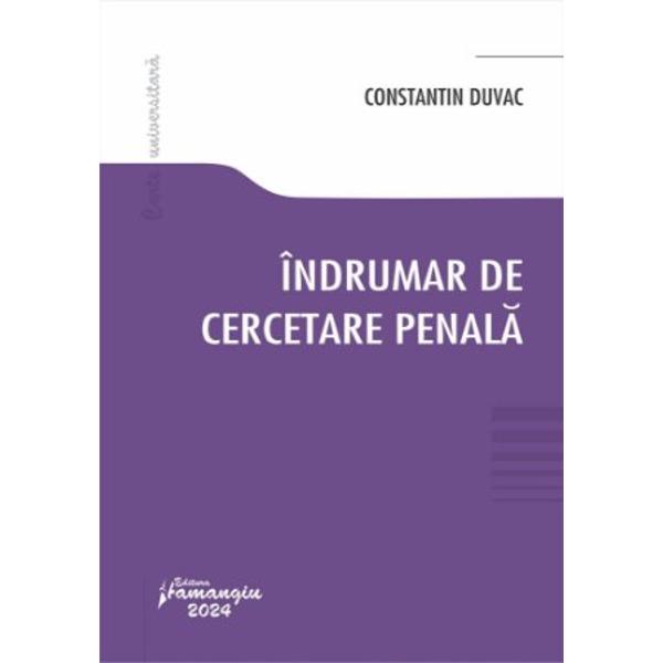 Indrumar de cercetare penala reprezinta o prelungire fireasca a lucrarii Criminalistica si este adresat organelor de urmarire penala si studentilor facultatilor de drept dar si tuturor celor interesati de realizarea unei activitati criminalistice eficiente care sa ajute la administrarea probatiunii penale si la intocmirea actelor de procedura penala necesare pentru derularea in bune conditii a primei faze a oricarui proces 