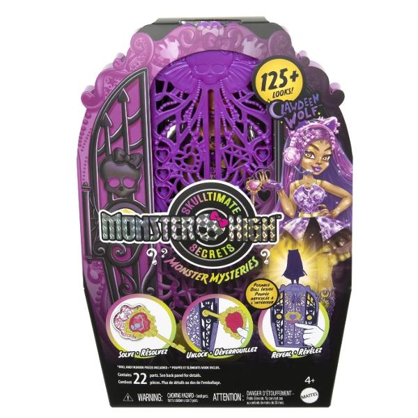 Rezolva misterul descuie portile Monster High si dezvaluie o papusa Monster High cu Skulltimate Secrets Misterele Monstrilor Copiii se pot juca de-a detectivii infricosatori cautand indicii pe harta cu ajutorul cheii „magice” cu lupa Pe parcurs vor descoperi peste 19 surprize pentru o experienta extraordinara si infricosatoare de unboxing Dupa ce se termina joaca copii pot depozita papusa hainele si accesoriile incluse in dulapul infiorator care este perfect atat pentru 