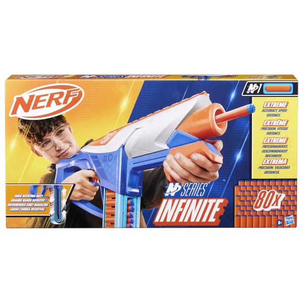 Experimentati precizia si viteza cu blasterele Nerf N Series de inalta performanta si cu sagetile revolutionare Nerf N Series N1 Du-ti jocul la nivelul urmator cu standardul de aur in explozia de sageti Nerf Blasterul infinit cu actiune de pompare are o centura de lupta inovatoare pentru incarcare rapida a sagetilor Trage in joc continuu in timp ce continui sa incarci sageti in centura in timp ce lupti Compatibil numai cu sagetile Nerf N Series N1 Centura cu 40 de sageti centura de lupta 