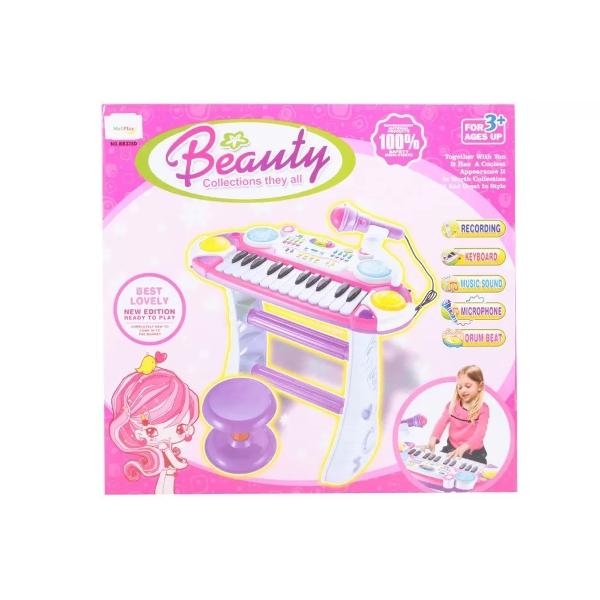 Pianina electronica MalPlay cu scaun si microfon 45 cm inaltime Roz Copii adora sa cante la instrumente muzicale iar orga muzicala pentru baieti este creata special pentru a ajuta copii sa isi experime emotiile Oraga ii va permite copilului tau sa-si dezvolte pasiune pentru arta muzica si abilitati muzicale Aceasta orga cuprinde o gama larga de sunete 8 ritmuri muzicale si 8 sunete de intrumente 14 clape inregistreaza sunete are posibilitatea de a schimba ritmul lent- rapid doua 