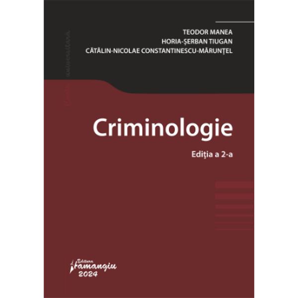 Lucrarea Criminologie urmareste analiza perspectivelor teoretice privind notiunile elementare ale criminologiei precum si cercetarea aspectelor practice necesare perfectionarii cunostintelor in domeniu Prin urmare prezentul curs conduce la discutii privind atat dimensiunea criminologica relativa la institutiile de drept penal general cat si dimensiunea fenomenologica relativa la conceptul de violentaUtilitatea si importanta juridica a lucrarii 