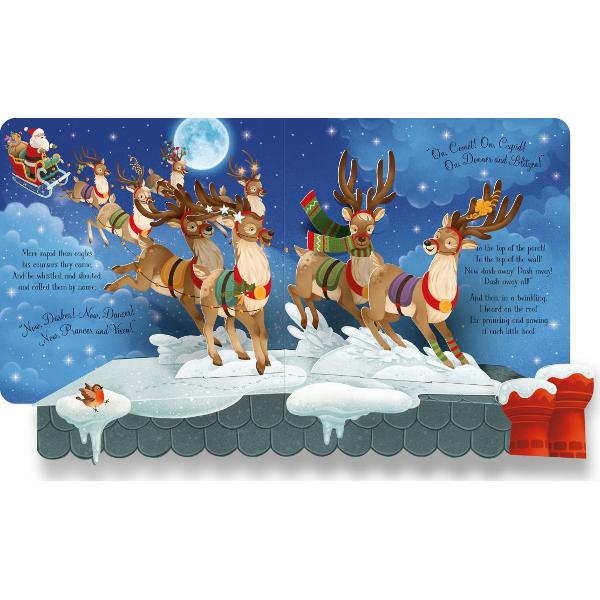 Twas the Night Before Christmas when all through the house not a creature was stirring not even a mouse Open this pop-up book and watch an abbreviated version of the classic poem magically burst into life with scenes including a beautiful Christmas tree and Santa and his reindeer flying across the starlit sky A beautiful gift to share with little ones this Christmas With free online audio to listen to the story 