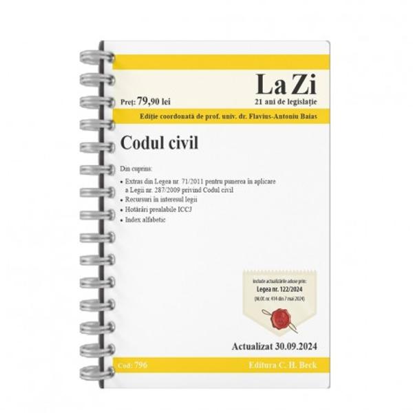 Despre lucrareApari&539;ia unei noi edi&539;ii a lucr&259;rii a fost determinat&259; de pronun&539;area numeroaselor decizii ale Înaltei Cur&539;i de Casa&539;ie &537;i Justi&539;ie respectiv ale Cur&539;ii Constitu&539;ionale a României privind dispozi&539;iile Codului civil de la începutul anului 2024 de la ultima edi&539;ie a culegerii cu scopul de a veni în întâmpinarea studen&539;ilor &537;i practicienilor 