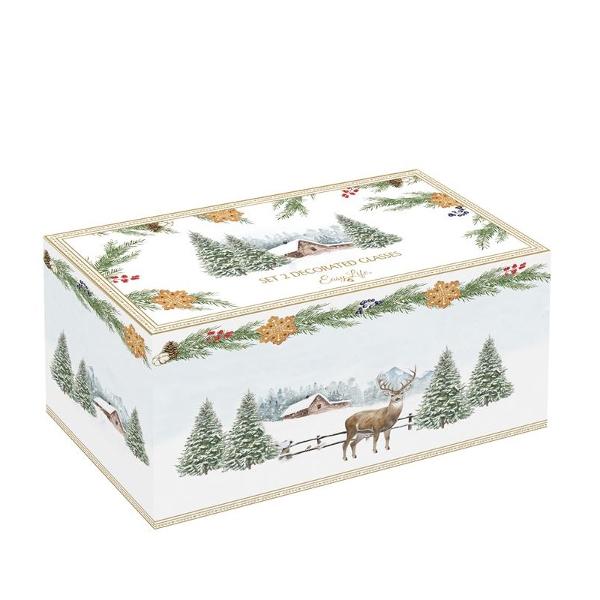 Set cu 2 pahare de sticla White Forest 500 ml Easy Life R4015whif