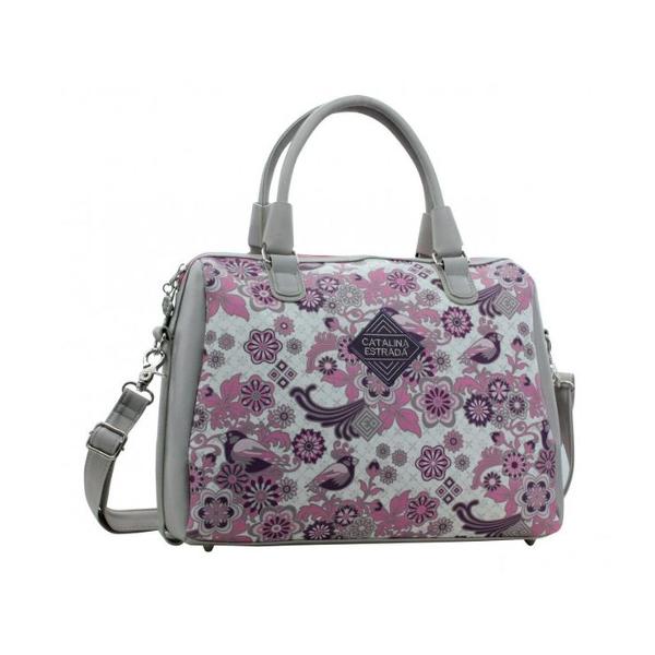 Geanta de mana 35 cm Catalina Estrada - 1 compartiment imprimeu floral material piele ecologica bareta ajustabila lungimea baretei aproximativ 85 cm dimensiune 35x26x14 cm maner superior