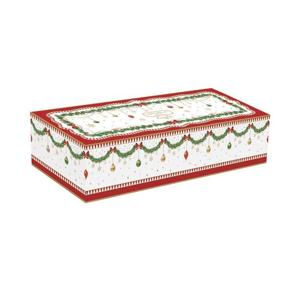 Set pentru aperitiv cu 3 boluri de portelan pe tava de bambus Magie de Noel 34x12 cm R2183mnoe