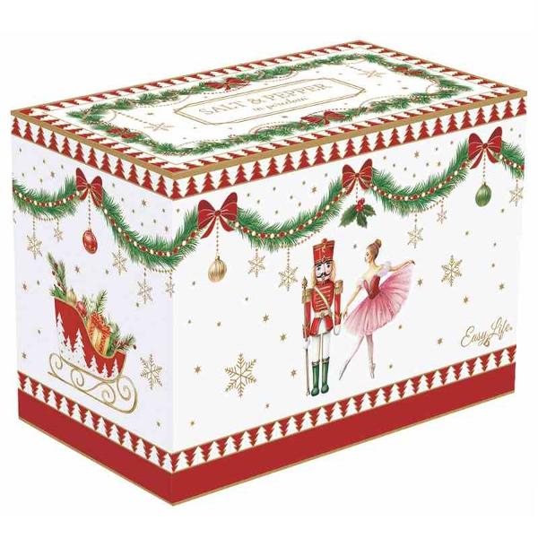 Set de portelan pentru sare si piper Magie de Noel 7 cm Easy Life R1333mnoe