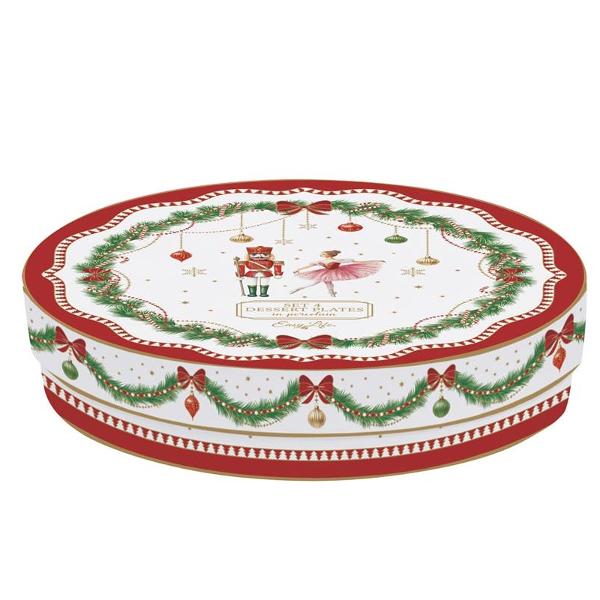 Set cu 4 farfurii de portelan Magie de Noel 19 cm Easy Life R1100mnoe