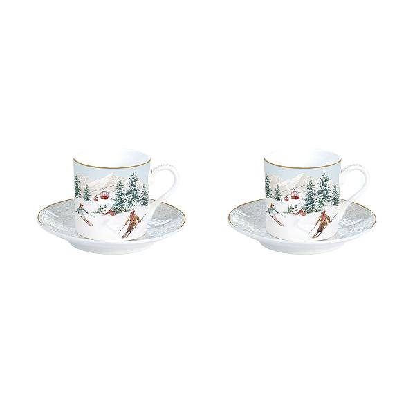 Set cu 2 cesti de portelan colectia Chalet 75 ml R0169chal