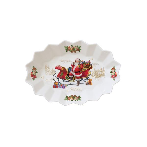 Platou de portelan oval Christmas Memories 25x17 cm Easy Life R1048chme