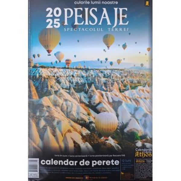 Calendar perete 13 file spir&259; metalic&259; dubl&259; &537;i ag&259;&539;&259;toareDimensiune 3347 cm