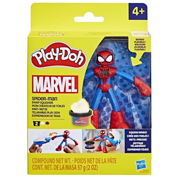 Potriviti imaginatia copiilor cu aceasta figura de actiune Play-Doh Marvel Figura de actiune flexibila de 10 si accesoriile Play-Doh le permit copiilor sa joace povesti epice Imagineaza-ti ca te lupti cu raufacatorii cu instrumente grozave si 2 cutii de compus de modelare Acest kit Play-Doh este excelent pentru cadouri pentru copii pentru fanii figurilor super-eroi activitatilor de arta si mestesuguri si jocului senzorial Acest pachet contine personajul Spider Man