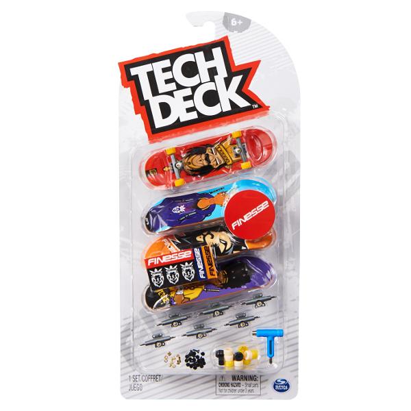 Tech Deck iti aduce experienta reala cu fingerboard-uri autentice de 96 mm de la companiile de skateboard-uri reale Fiecare prezinta un desen legal de la cele mai mari companii de skateboard-uri din lume inclusiv Blind Baker Primitive Element Finesse Santa Cruz Plan B Sk8mafia si Toy Machine Acest set de 4 include elemente grafice autentice pe care le poti combina asa cum iti doresti Recreeaza-ti traseele preferate si imbogateste-ti trucurile urmarind sfaturile pentru trucuri online 