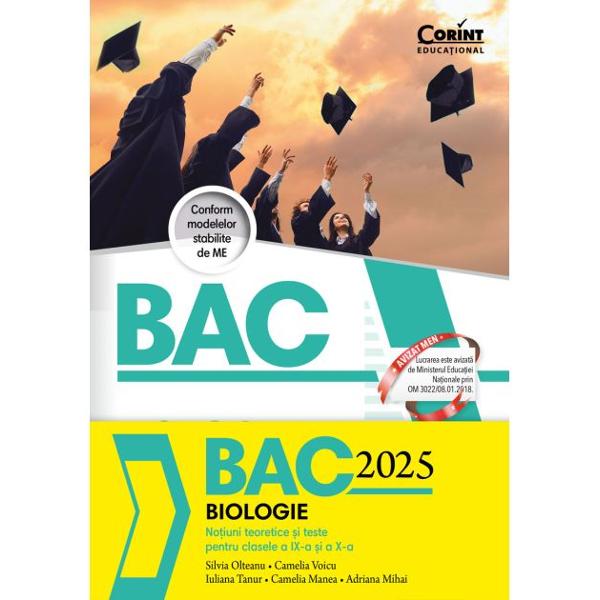 Bacalaureat 2025 Biologie No&539;iuni teoretice &537;i teste pentru clasele a IX-a &537;i a X-a se dore&537;te a fi un îndrumar în preg&259;tirea absolven&539;ilor de liceu în vederea sus&539;inerii &537;i promov&259;rii examenului de bacalaureat cu rezultate foarte bune la biologiePrezentarea sistematizat&259; a capitolelor din programa de bacalaureat la disciplina biologie din materia studiat&259; în clasele a IX-a &537;i a 