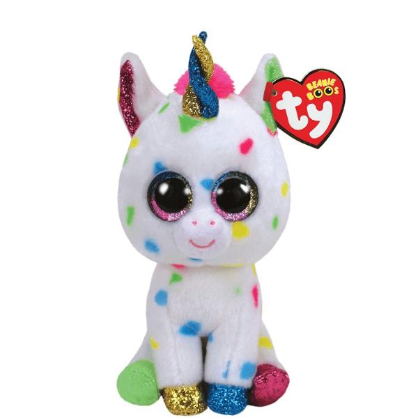 Jucarie de plus TY Beanie Boos - Harmonie unicorn alb 24 cm TY37266