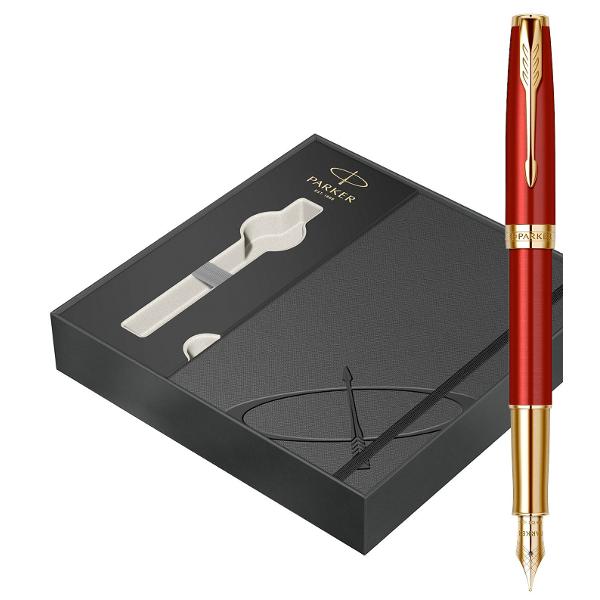 Set cu Stilou Parker Sonnet penita 18K lac ruby GT si agenda 