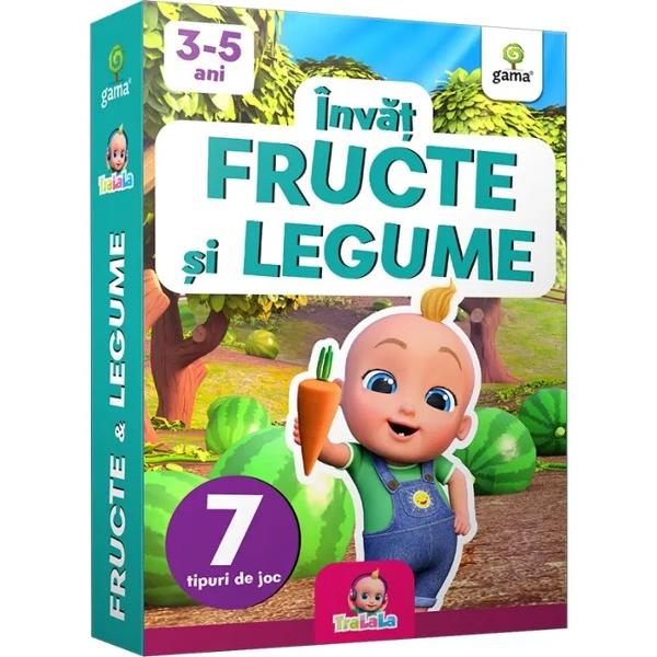 Personajele TraLaLa canalul num&259;rul 1 de YouTube din România te ajut&259; s&259; &537;tii totul despre fructe &537;i legume Sorteaz&259;-le dup&259; anotimp dup&259; culoare sau dup&259; locul unde cresc ghice&537;te-le joac&259;-te &537;i distreaz&259;-te înv&259;&539;ându-le al&259;turi de Johny &537;i prietenii lui• 23 de carduri cu legume &537;i zarzavaturi• 29 de carduri cu fructe• 2 carduri cu locul unde 