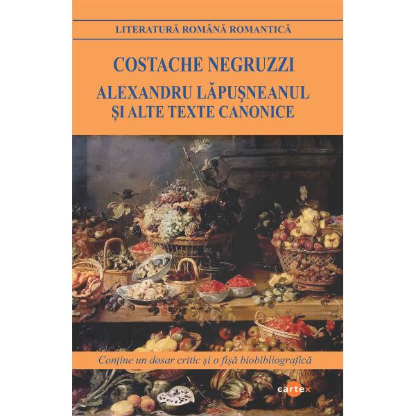 Alexandru Lapusneanul si alte texte canoniceNuvela Alexandru Lapusneanul de Costache Negruzzi este prima nuvela istorica din literatura romana o capodopera ca specie si un model pentru autorii care au cultivat-o ulterior …Nuvela are ca tema evocarea artistica a unei perioade zbuciumate din istoria Moldovei la mijlocul secolului al XVI-lea; cea de-a doua domnie a lui Alexandru Lapusneanul 1564-1569 lupta pentru impunerea autoritatii domnesti si consecintele 