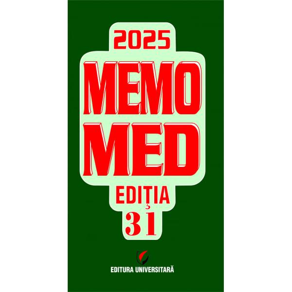 Memoratorul de medicamente MEMOMED ajuns la cea de-a 31-a editie ramane cel mai util instrument practic pentru toti profesionistii din domeniul sanatatii Este un ghid de terapie care vine an de an cu cele mai noi aspecte referitoare la fiecare substanta activa utilizata la indicatiile terapeutice nou aprobate si la modificarile de posologie sau de formulare farmaceuticaPrin utilizarea informatiilor incluse in acest ghid de terapie profesionistii si toti cei interesati au 