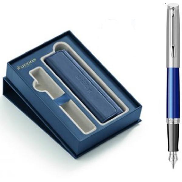 Set cu Stilou Waterman Hemisphere Essential Blue si etui cu clapa in cutieStiloul Waterman Hemisphere Essential este un instrument de scris elegant &537;i rafinat conceput pentru cei care apreciaz&259; calitatea designul sofisticat &537;i confortul în utilizare Cu un aspect modern &537;i o form&259; sub&539;ire acest stilou este perfect atât pentru ocazii speciale cât &537;i pentru utilizare zilnic&259; aducând o not&259; de profesionalism 