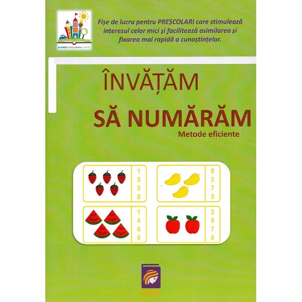 Invatarea cifrelor de la o varsta frageda le va oferi copiilor o baza solida in matematica Desi invatarea cifrelor si activitatea de a numara poate fi o provocare exista numeroase modalitati prin care acest proces se poate transforma intr-o activitate distractiva si placuta pentru cel mic Aceasta carte va ofera cateva fise de lucru prin care copiii invata sa numere dar in acelasi timp pot colora se amuza de ilustratiile 