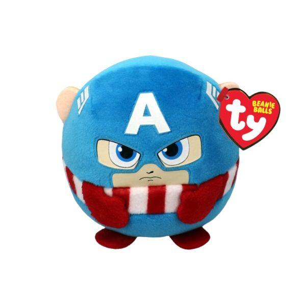 Jucarie de plus TY Beanie Balls - Marvel  Captain America 9 cm TY42562