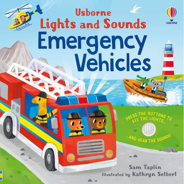 Little children will love pressing each button in this exciting novelty book to see the lights and hear the sounds of all the different emergency vehicles From fire engines and ambulances to helicopters and coast guard boats each charmingly illustrated scene is full of busy vehicles to enjoy