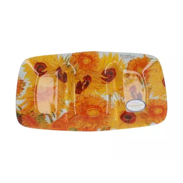 Un platou elegant cu un motiv inspirat din operele lui Van Gogh Calitatea sa înalt&259; îi permite s&259; fie tratat atat ca un obiect de decor dar &537;i pentru utilizare zilnicaDimensiune30x22cmGreutate net&259;12 kg 
