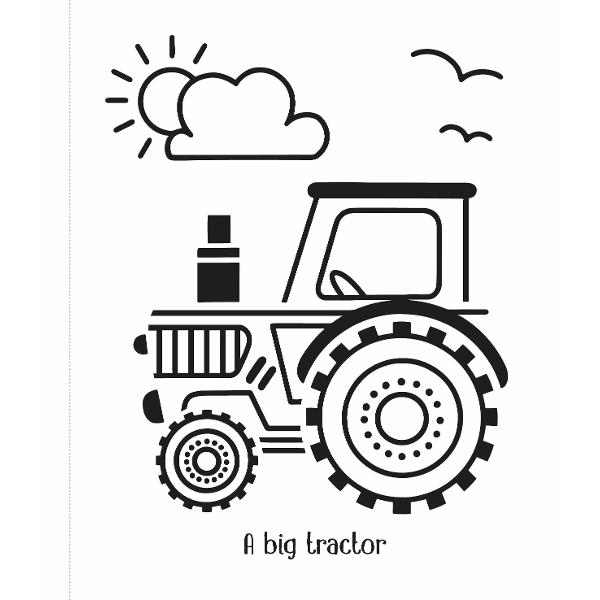 Filled with simple stylish images designed to appeal to young children Just brush water over the bold black and white designs to watch a sturdy tractor a smiling scarecrow and a cheepy chick burst into colour