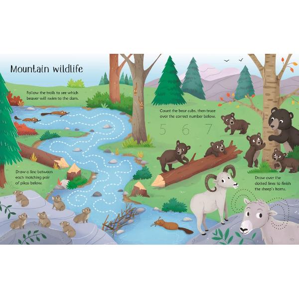 Young children will love completing the puzzles in this nature-themed book As they use the special pen supplied to trace the dotted lines solve mazes spot differences and join numbered dots they will also be practising vital early-learning skills such as counting observing and pen control Then they can wipe the pages clean and do them again 