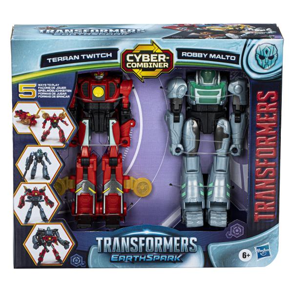 Exista atat de multe moduri de a folosi setul Cyber-Combiner Transformers Scantei pe Pamant Transforma figurina Terran Twitch din modul robot in modul drona in 9 pasi imagineaza-ti-l pe Robby Malto in costumul sau Cyber aruncandu-se in lupta sau combina figurinele in 2 moduri diferite pentru a le oferi puteri speciale lui Terran Twitch sau Robby Aceasta jucarie Transformers include si un accesoriu blaster detasabil pentru povesti puternice Cauta si alte seturi cu figurine Cyber-Combiner 