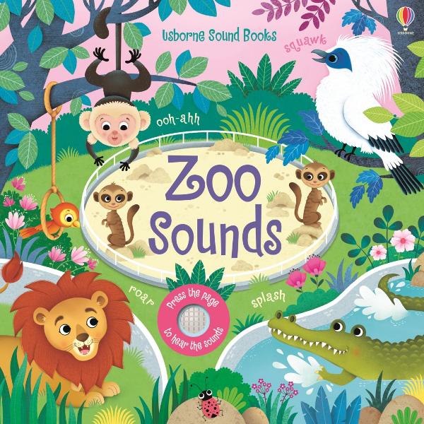 Little ones will love bringing the zoo to life in this adorable sound book Press the pages to hear lions roaring monkeys jabbering and lots more and pore over colourful scenes including feeding time for the seals and elephants playing in the pool With simple text holes to peep through and fingertrails to explore 