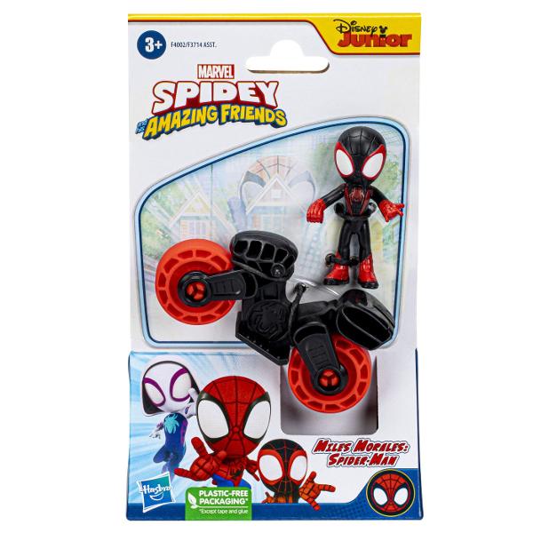 Spiderman Set Motocicleta Si Figurina Miles Morales Spider Man 6Cm F3714_F4002 Este timpul Spidey Aceste jucarii Spidey and His Amazing Friends vin cu o silueta si o motocicleta pentru o joaca plina de actiune Silueta de 25 inci poate merge cu adevarat cu bicicleta astfel incat prescolarii isi pot imagina ca se vor ajuta cu echipa Spidey Cu aceste seturi de figurine si vehicule Marvel prescolare distractia este la o plimbare distanta Aceste seturi de jucarii Spidey sunt cadouri grozave de sarbatori sau de ziua de nastere pentru copiii de la 3 ani in sus care iubesc