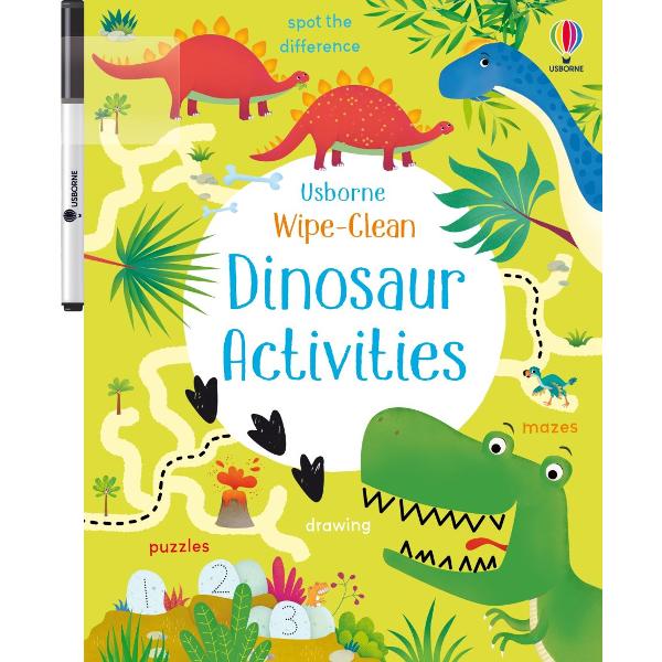 A fun and vibrant wipe-clean book full of dinosaur-themed activities Children can join the dots around Terry Pterodactyls wings circle the difference between Ivan and Isaac Ichthyosaurus and draw a line to Minty Maiasauras babies then wipe clean and try again The activities help develop pen control an essential skill for learning to write