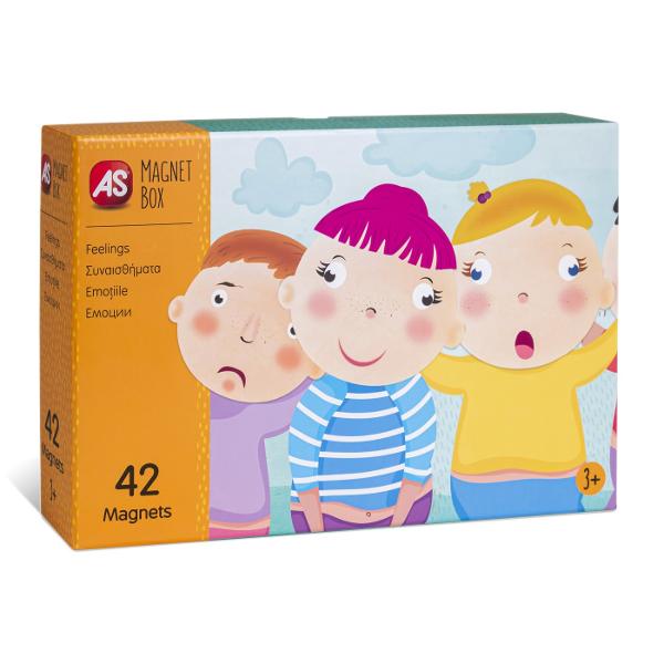 Un joc educational de invatare emotionala cu 42 de magneti de carton Setul ii familiarizeaza pe copii cu invatarea emotionala ajutandu-i sa recunoasca mai intai diferitele expresii faciale si apoi cu ajutorul ghidului ilustrat sa invete cum se reflecta diferitele emotii umane in expresiile luiFiecare magnet descrie diferite caracteristici pentru a reflecta diferite expresii si emotii Cum arata cineva cand este fericit trist furios Cum se reflecta sentimentul de gelozie rusine dragoste 