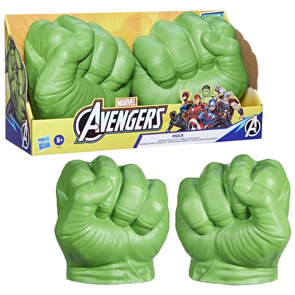 Avengers Manusi Hulk Gamma este o jucarie pentru joc de rol de actiune pentru copii incepand cu varsta de 5 ani Tinerii supereroi aspiranti isi pot imagina batalii si ca zdrobesc lucruri la fel ca Avengerul verde si super-puternic Aceste maini de jucarie Hulk au un design detaliat asa ca arata exact ca pumnii mari si verzi ai lui Hulk Jucaria include benzi de prindere in interior astfel incat copiii sa isi poata proteja mainile in timpul jocului Manusile Hulk Gamma sunt realizate dintr-un 