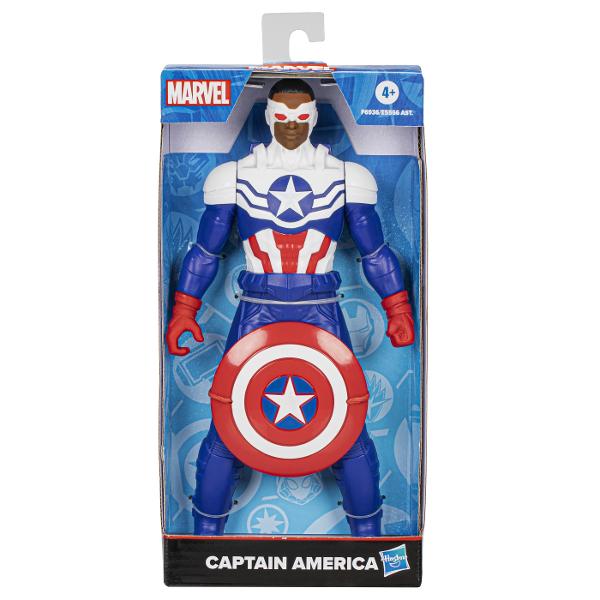 Cu figurinele de actiune Marvel de 24 cm de la Hasbro copiii isi pot imagina actiunea si aventurile Universului Marvel ca super-eroul lor preferat Dispunand de un design clasic si mai multe puncte de articulatie pentru distractie deplina copiii se pot preface ca au propriile lor aventuri Marvel captivante si pline de actiune Acest pachet contine personajul Captain America