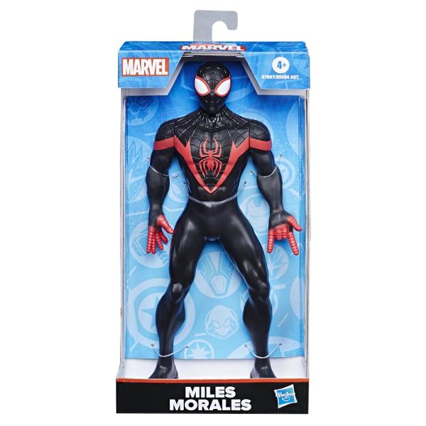 Cu figurinele de actiune Marvel de 24 cm de la Hasbro copiii isi pot imagina actiunea si aventurile Universului Marvel ca super-eroul lor preferat Dispunand de un design clasic si mai multe puncte de articulatie pentru distractie deplina copiii se pot preface ca au propriile lor aventuri Marvel captivante si pline de actiune Acest pachet contine personajul Miles Morales