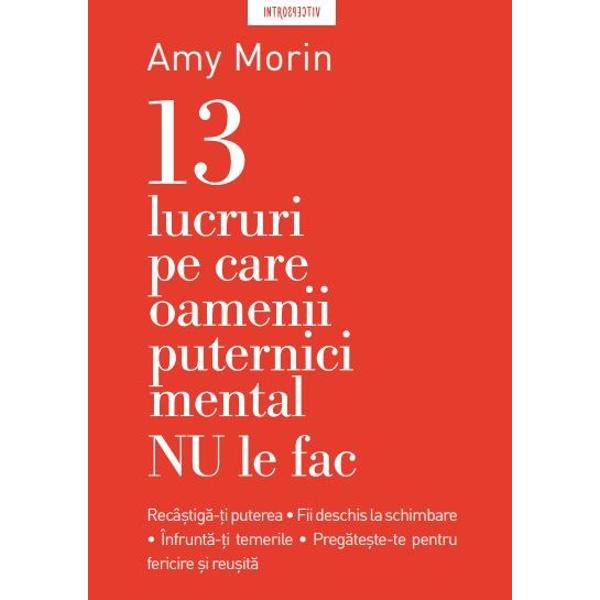 Cartea bazat&259; pe articolul publicat pe Forbescom cu peste 50 de milioane de vizualiz&259;riObiceiurile proaste sunt ni&537;te greut&259;&539;i pe care le tragi dup&259; tine &238;n fiecare zi &206;nt&226;rzie succesul te obosesc &537;i te fac s&259; te sim&539;i frustrat Degeaba munce&537;ti mult &537;i ai talent; dac&259; g&226;ndurile sentimentele &537;i obiceiurile negative te trag mereu &238;napoi va trebui s&259; te str&259;duie&537;ti pentru a-&539;i 